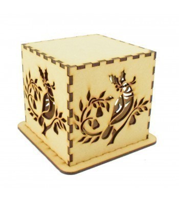 SPECIAL OFFER - Laser cut Tea Light Box - Christmas Partridge in a Pear Tree Design